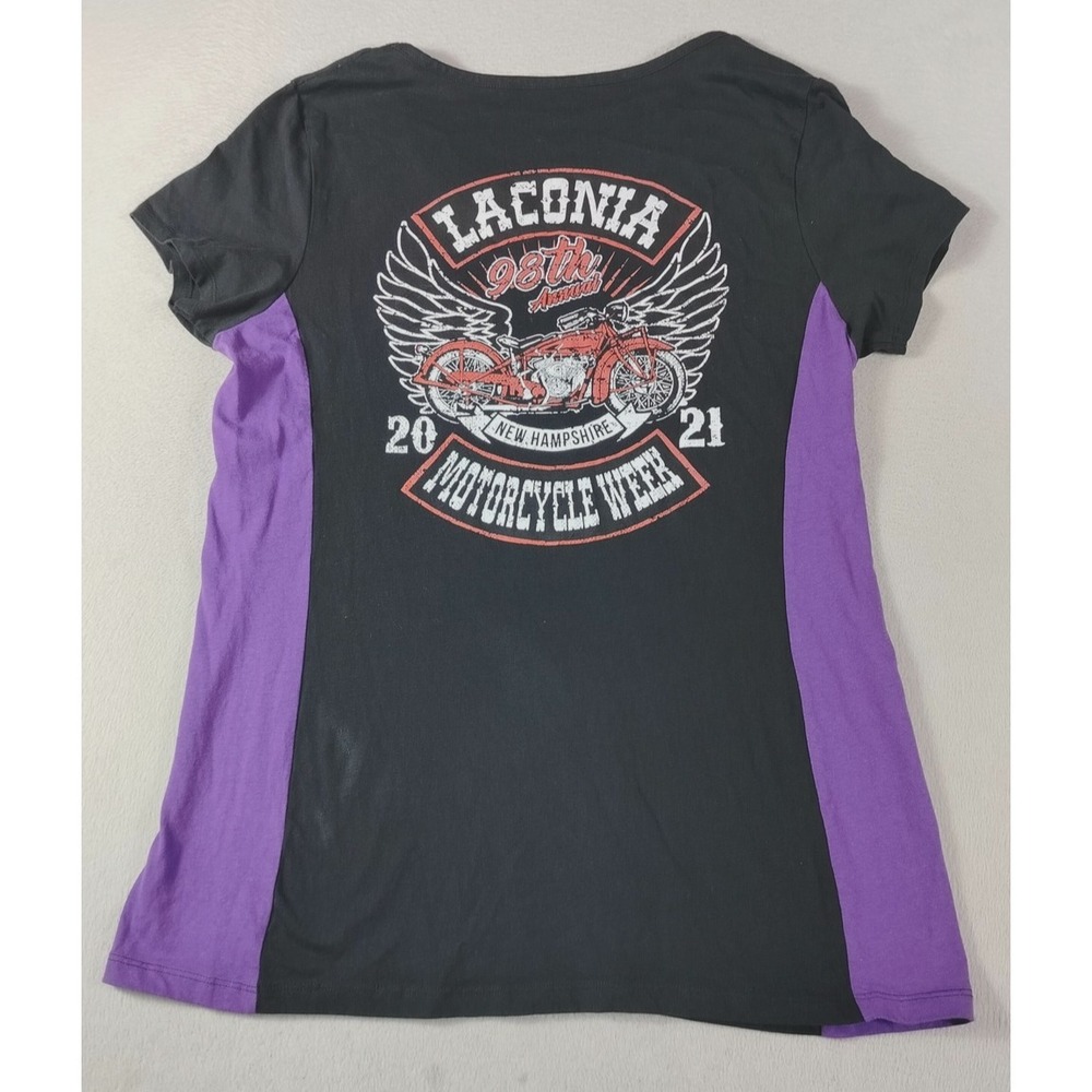 Laconia 2021 Vance Biker‎ Wear Shirt Womens 3X Black Purple Motorcycle Week Tee